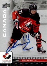 Jared McIsaac Signed 2017 Upper Deck Canada Juniors card Detroit Red Wings