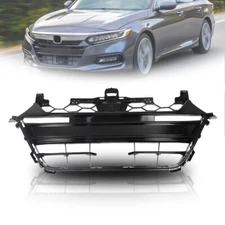 Front Grille Bumper Upper For 2018 2019 2020 Honda Accord Replacement Black