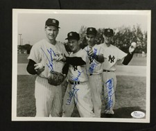 1956 Yankees Pitchers Signed 8x10 photo 4 Auto Whitey Ford Bob Turley JSA COA