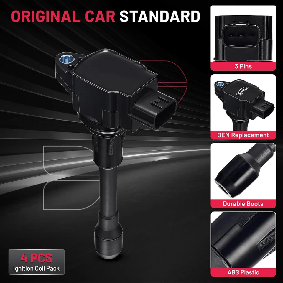 Paquete de 4 bobinas de encendido C1696 UF549 para Nissan Rogue 2008-2016 2,5 L L L4 Foto 2 de 4