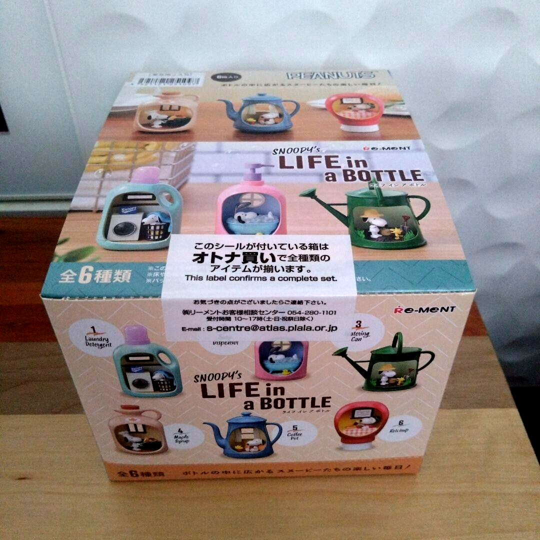 RE-MENT Peanuts SNOOPY's LIFE in a BOTTLE 6Pack BOX | eBay