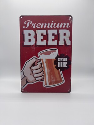 Blechschild Premium Beer 20x30cm Nostalgie Retro Reklame Vintage Deko Geschenk