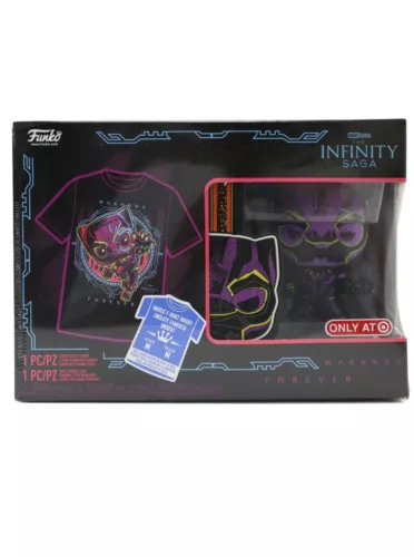 Funko Pop Black Panther Vinyl Figure #891 and T-Shirt Size M Target Exclusive
