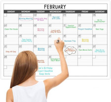 Large Dry Erase Calendar for Wall Undated 1 Month Wall Calendar Office 40" X 30"