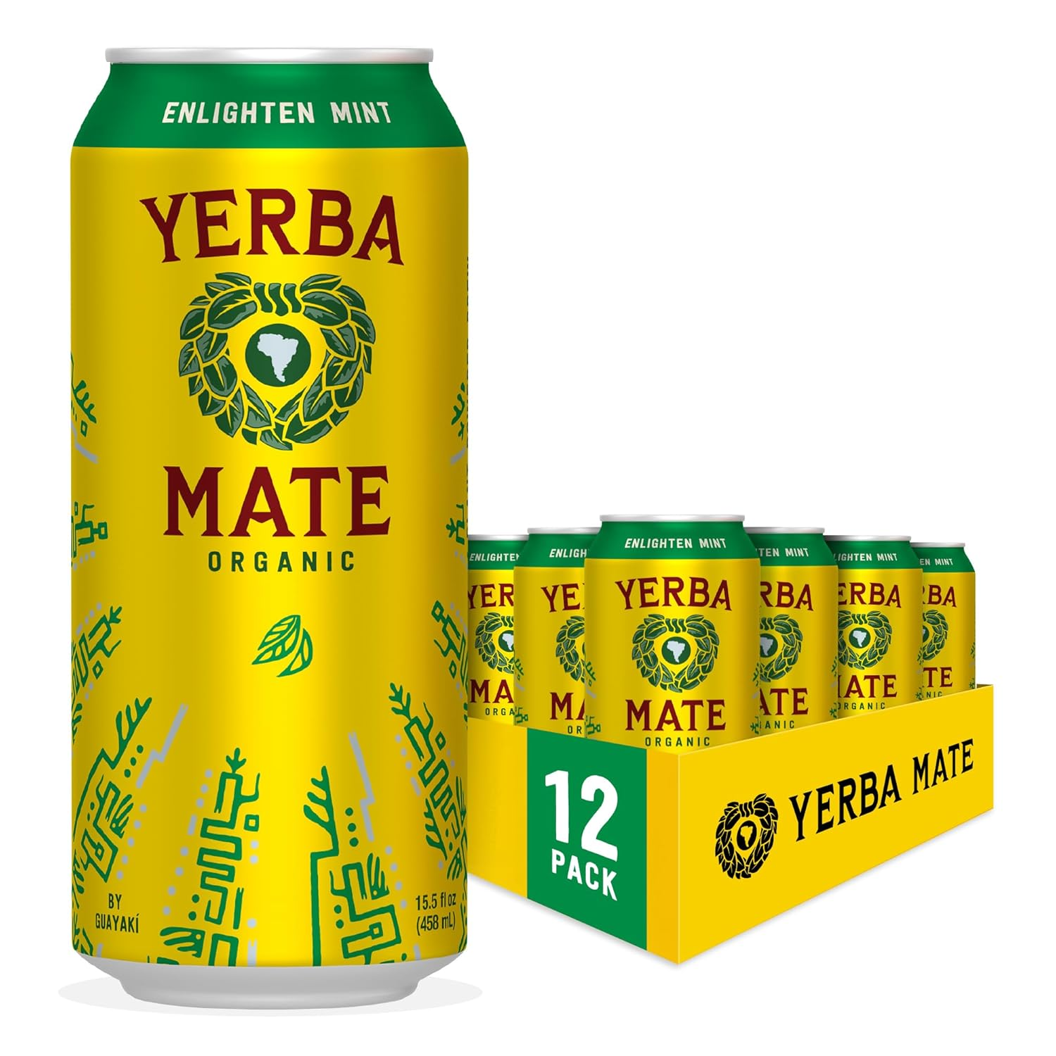 Guayakí Yerba Mate, Organic Energy Drink Alternative, Enlighten Mint, 150Mg Natu