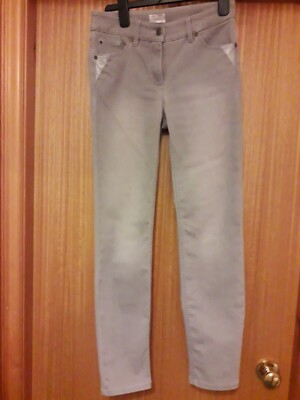 gerry weber silver/grey skinny jeans size34 Nice leather detail on pockets