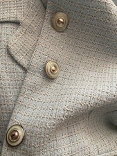 Tailleur con gonna vintage donna IT 46 stile chanel come nuovo color azzurro  