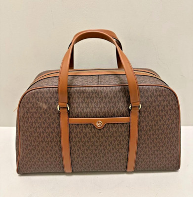 Michael Kors Travel XL Weekender Duffle Bag Luggage Shoulder Bag - MK Brown