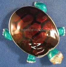 Nautical Endangered Ocean Sea Turtle Epoxy Brooch 4519