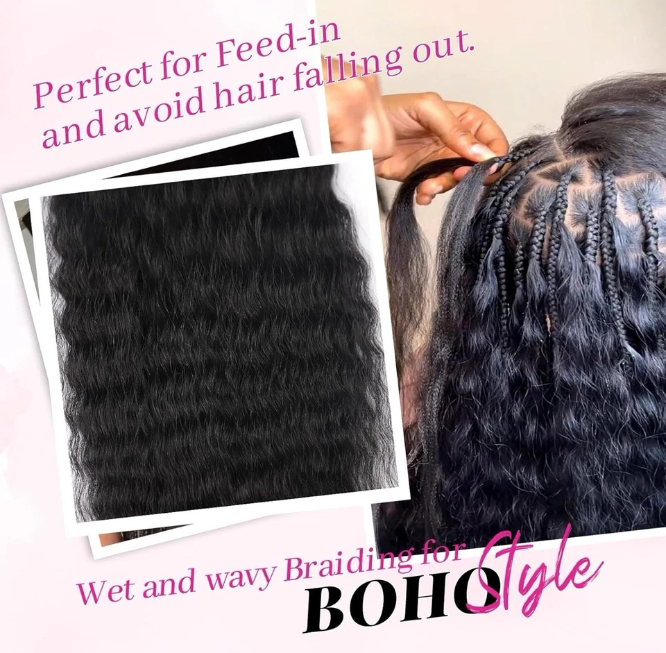 Cabello humano para trenzar trenzas boho 4 paquetes 100 g 18 pulgadas Foto 2 de 4