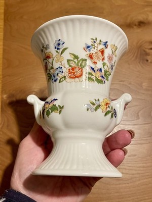 Große Vintage Aynsley Fine Bone China Country Garden Vase Urne 14 cm hoch