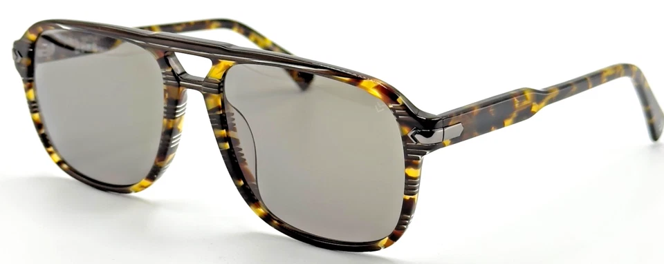 NUEVO Gafas de sol John Varvatos SJV553 gafas de sol a rayas marco tortuga lentes grises Foto 4 de 4