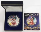 2001 $1 1oz American Silver Eagle - Colorized - Mint State - Uncirculated BU