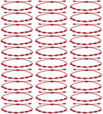 30pcs String Bracelets Lucky Friendship Cord Bracelet Adjustable Handmade Red...
