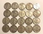20 Walking Liberty Half Dollars,  Bullion with collectibles included.