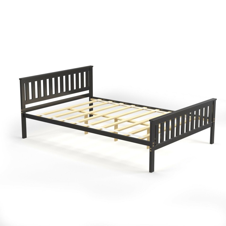 Solid Wood Platform Bed with Headboard, Slats, 12&rdquo; Storage, Easy Assembly