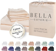Luxury Bamboo Viscose King Sheet Set with 34" Split for Adjustable Beds