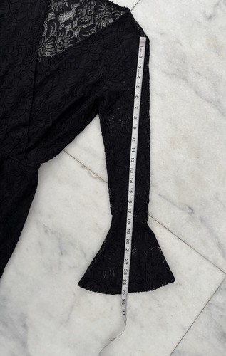 Patricia Timm Romper Black Lace Bell Sleeve Gothic Dark Fairy Whimsigoth Women S - Picture 7 of 10