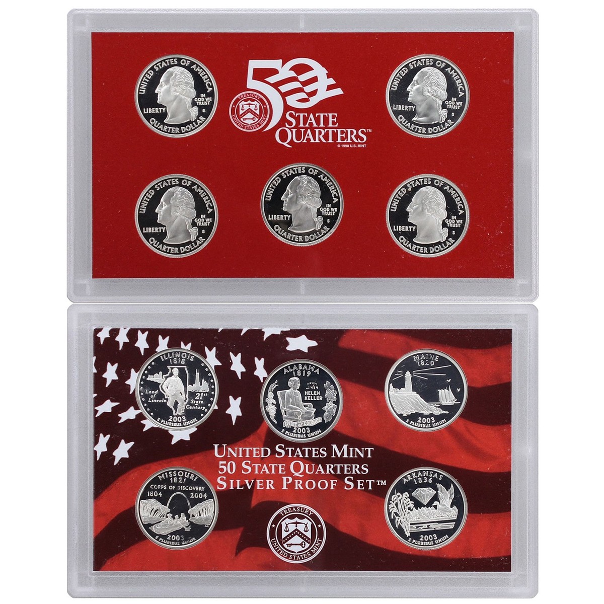 2003 S Proof State Quarter Set 90% Silver No Box or COA 5