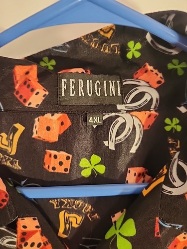 Maglia uomo Ferugini tema casinò 4XL. Gioco d'azzardo, manica corta, Las Vegas, grande e alto - Foto 2 di 9