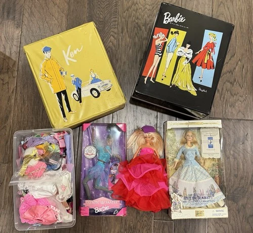 Lot of Special Edition Barbies Doll clothing, Doll Accessories Vintage Cases