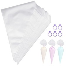 100 EinwegSpritzbeutel ProfiSet inkl. 5 Klemmen – Transparente & reißfeste Sp...