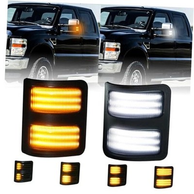 LED Side Mirror Turn Signal Light Compatible with F250 F350 F450 F550 Smoked