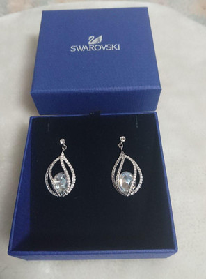 Swarovski Megan Crystal Earrings Clear Moonlight Silver