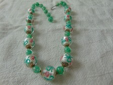 antica collana colorata perle torta nuziale vetro veneziano verde pallido