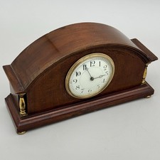 Antique Continental Tambour Mantel Clock Jewelled Platform Escapement c1920 Serv