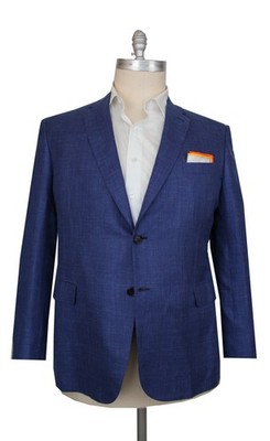 $6900 Brioni Blue Wool Blend Solid Sportcoat - 48/58 - (BR314265)