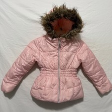 R 1881 By S. Rothschild Pink Puffer Jacket with Faux Fur Hood Size 5/6