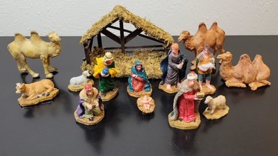 Vintage  14 Piece Nativity Set Made Exclusively For Lemax Complete Set