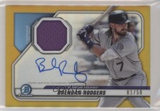 2020 Bowman Chrome Relics Gold Refractor 1/50 Brendan Rodgers #BCAR-BR Auto v9t