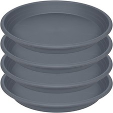 Large Heavy Sturdy Plastic Plant Drainage Tray Gray Fits 14/15/16 Inch 4 PCS
