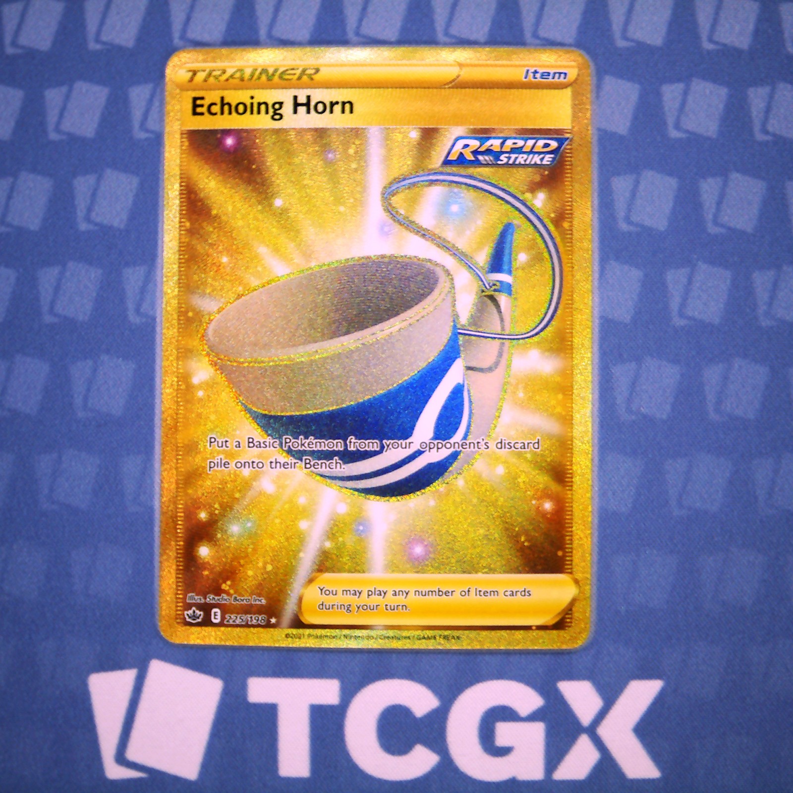 Pokemon - Echoing Horn (Secret) - 225/198 - SWSH06: Chilling Reign - Holo NM