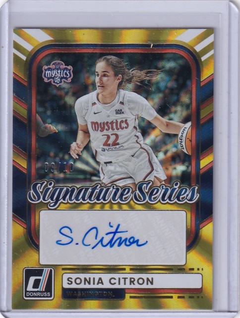 2026 Donruss WNBA Sonia Citron 09/10 Autograph Auto Signature Series Gold Laser