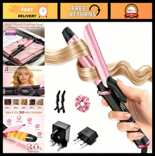 Mini Dual Voltage Travel Curling Iron - 1 Inch for Short Hair, Worldwide Use