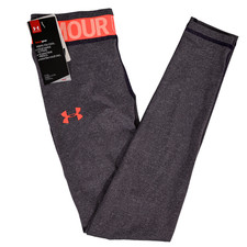 Under Armour Girl's Youth Medium UA HeatGear Fitted Leggings Purple - Brand New