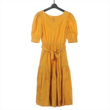 Chanel Cotton Dress 34 Ladies' Yellow  There are stains With Belt
