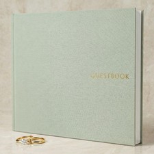 Elegant Wedding Guest Book, Linen Guestbook to Sign in