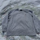 Sudadera Vintage Polo Ralph Lauren Gris Cuello Redondo con Poni Borgoña Talla: XXL
