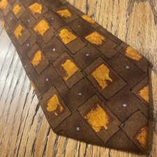 Vintage EUC Hugo Boss Geometric Silk Tie Men  s Necktie Made In Italy