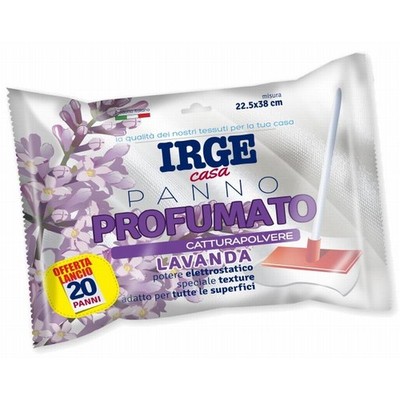 Irge Panno Pavimenti Cattura Polvere 20 Pz. Lavanda Elettrostatico Tutte le Supe
