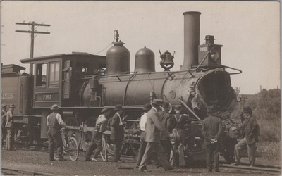 #ad 7152 Steam Locomotive Train Wreck Railroad Kalamazoo MI 1909 RPPC Postcard $44.95