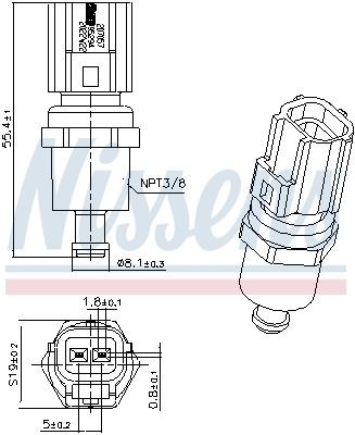 207057 COOLANT TEMPERATURE SENSOR GAUGE NISSENS FOR MAZDA 2 55KW,67KW,59KW,74KW - Picture 2 of 5