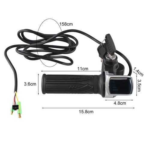 Throttle Grip+Keys Lock Power Indicator 36V 48V 60V Electric Scooter Replacement - Picture 3 of 52
