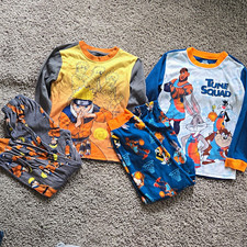 Lot 2 Unisex Kids Size 6/7 2pc Fleece Flame Resistant Pajama Sets Naruto Space J