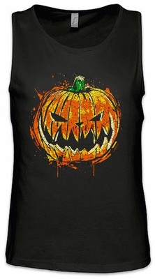 Pumpkin Head Herren Tank Top Kürbis Gesicht Laterne Halloween Horror Samhain