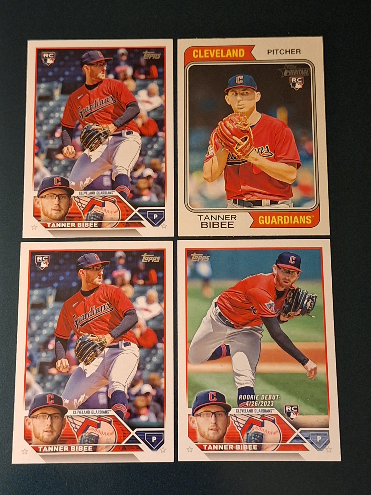 Tanner Bibee 2023 Topps Update Rookie Cards US160 & US107 Guardians RC
